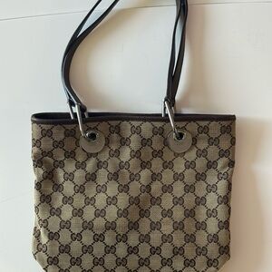 Gucci Beige and Brown GG Canvas Tote
